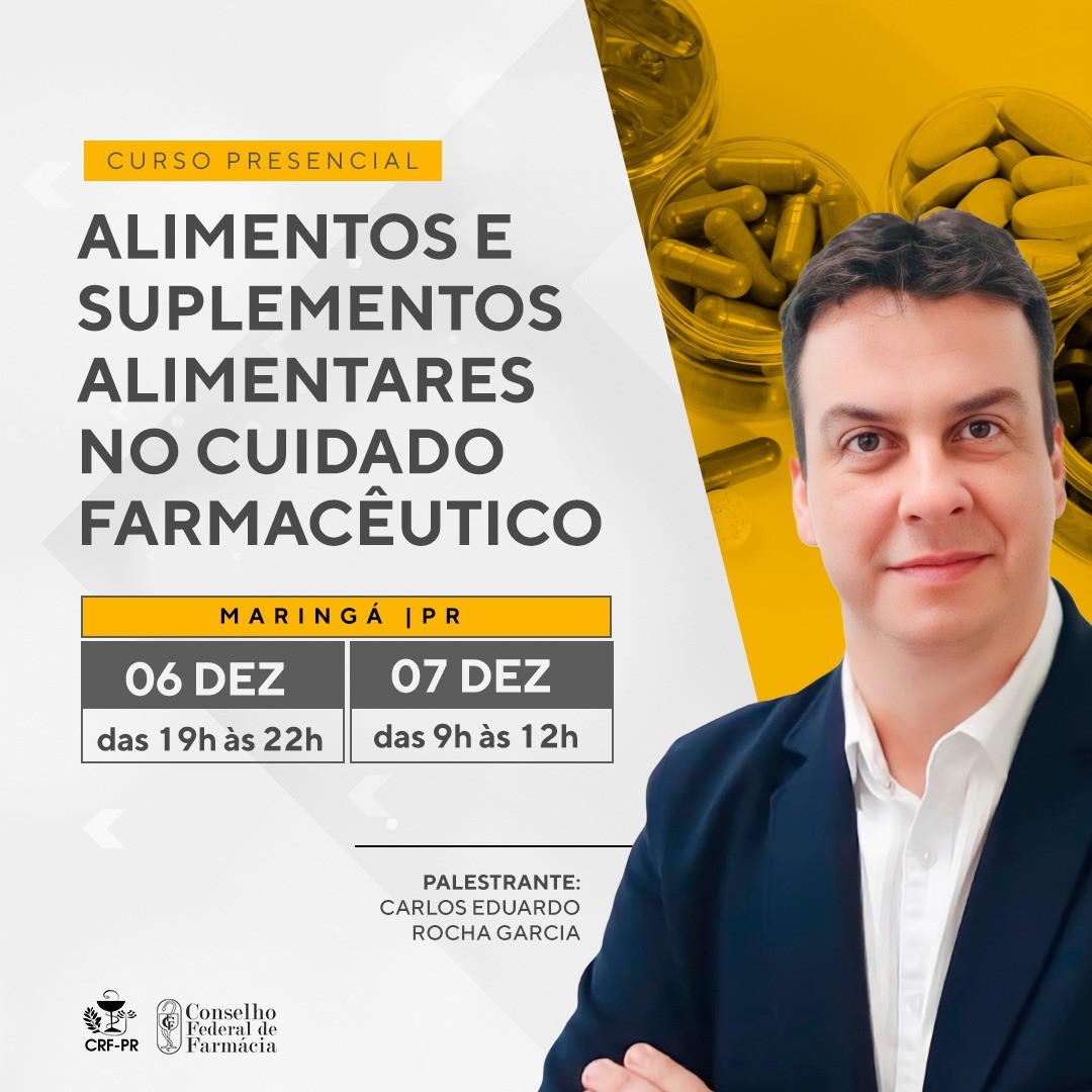 Curso Alimentos e Suplementos Alimentares no Cuidado Farmacêutico | Maringá/PR