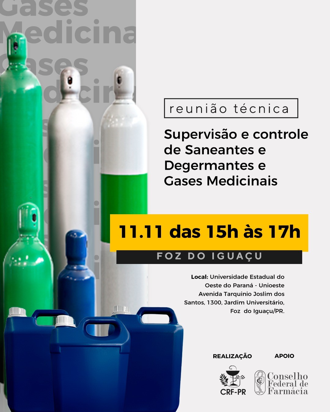 Supervisão e controle de Saneantes e Degermantes e Gases Medicinais | Foz do Iguaçu/PR